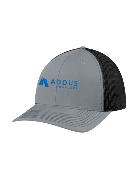 Richardson Adjustable Snapback Original 112 Trucker Cap Heather Grey w/Black Mesh w/Addus HomeCare Logo