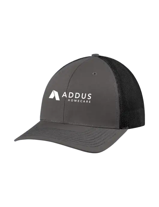 Richardson Adjustable Snapback Original 112 Trucker Cap Dark Grey w/Black Mesh w/Addus HomeCare Logo