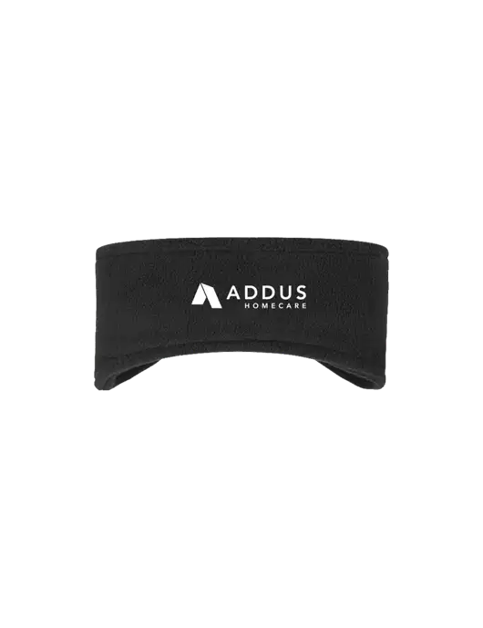 Black Stretch Fleece Headband w/Addus HomeCare Logo