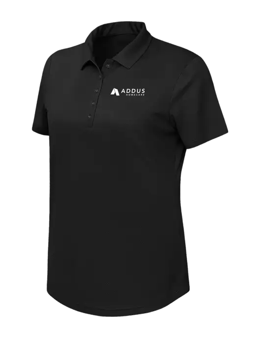 Callaway Womens Birdseye Black Polo w/Addus HomeCare Logo