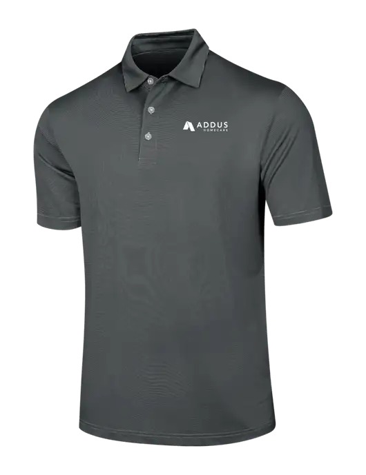 Callaway Black Fine Line Stripe Polo w/Addus HomeCare Logo