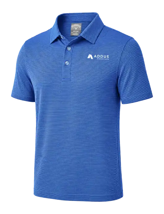 Callaway Royal Blue Fine Line Stripe Polo w/Addus HomeCare Logo