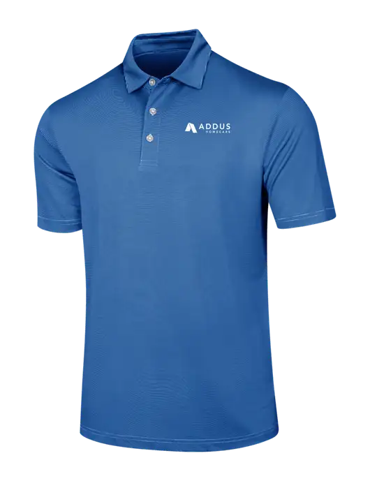 Callaway Royal Blue Fine Line Stripe Polo w/Addus HomeCare Logo