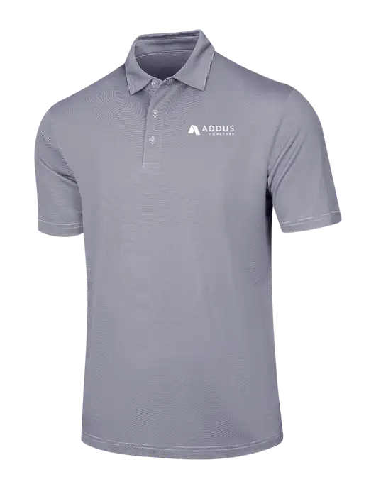 Callaway Navy Fine Line Stripe Polo w/Addus HomeCare Logo