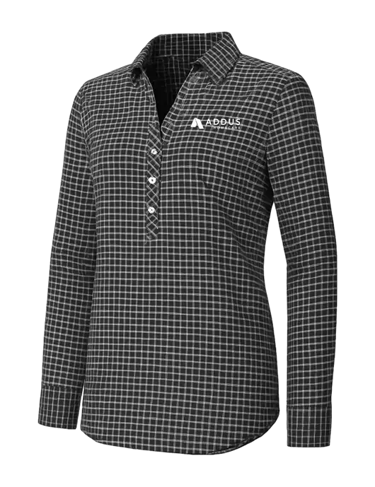 Womens Dark Grey/White City Stretch Shirt w/Addus HomeCare Logo