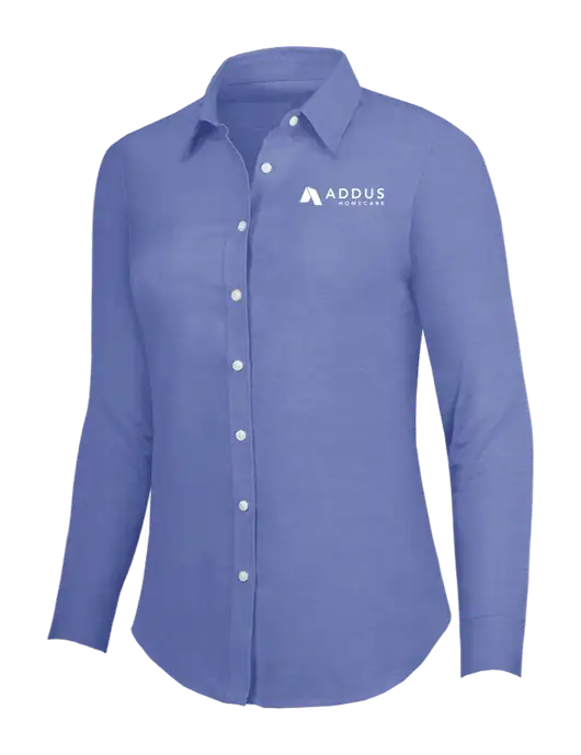 Navy Womens SuperPro Oxford Shirt w/Addus HomeCare Logo