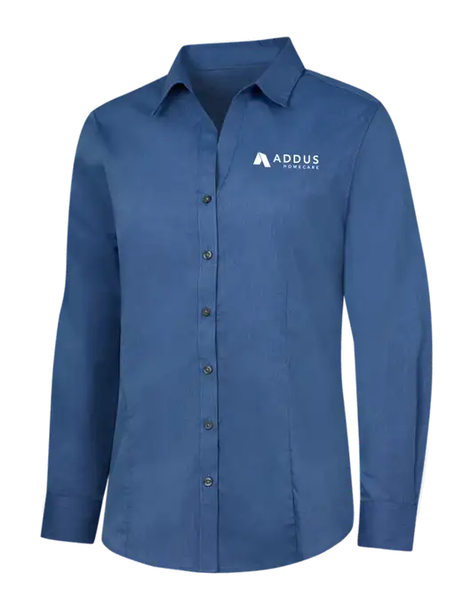 Light Navy Womens Crosshatch Easy Care Shirt w/Addus HomeCare Logo