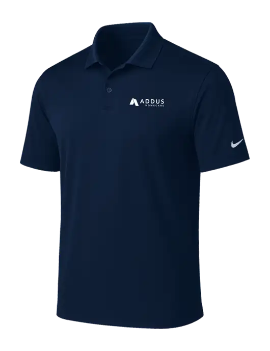 NIKE Navy Victory Solid Polo w/Addus HomeCare Logo