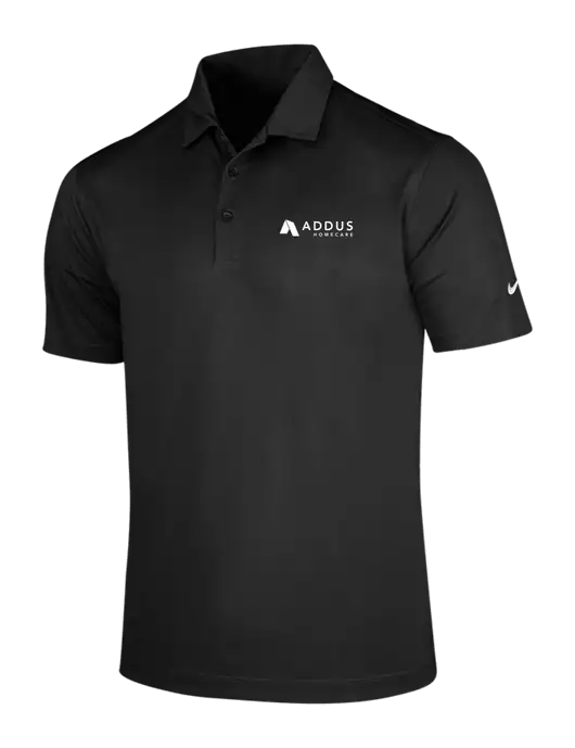 NIKE Black Dri-Fit Vertical Mesh Polo w/Addus HomeCare Logo