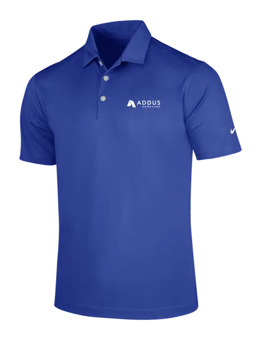 NIKE Dark Royal Dri-Fit Vertical Mesh Polo w/Addus HomeCare Logo