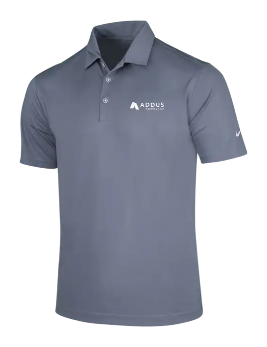 NIKE Medium Grey Dri-Fit Vertical Mesh Polo w/Addus HomeCare Logo