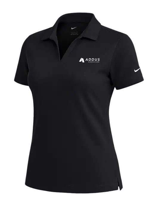 NIKE Black Womens Dri-Fit Micro Pique Polo w/Addus HomeCare Logo