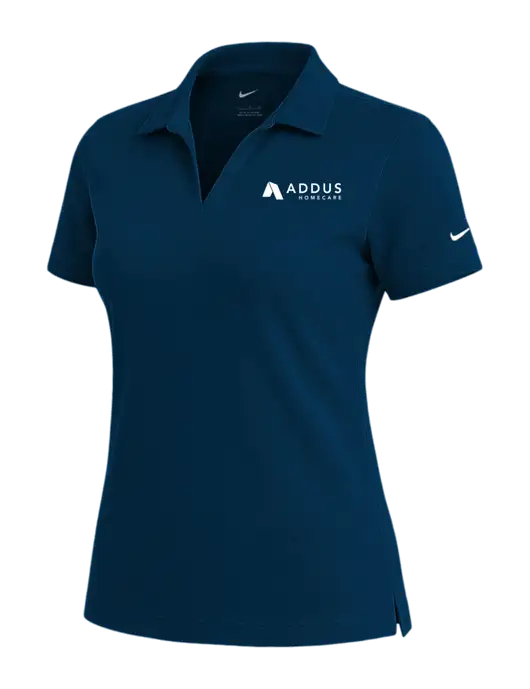 NIKE Navy Womens Dri-Fit Micro Pique Polo w/Addus HomeCare Logo