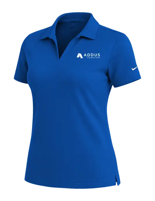 NIKE Royal Womens Dri-Fit Micro Pique Polo w/Addus HomeCare Logo