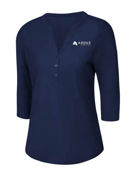 OGIO Navy Jewel Henley w/Addus HomeCare Logo