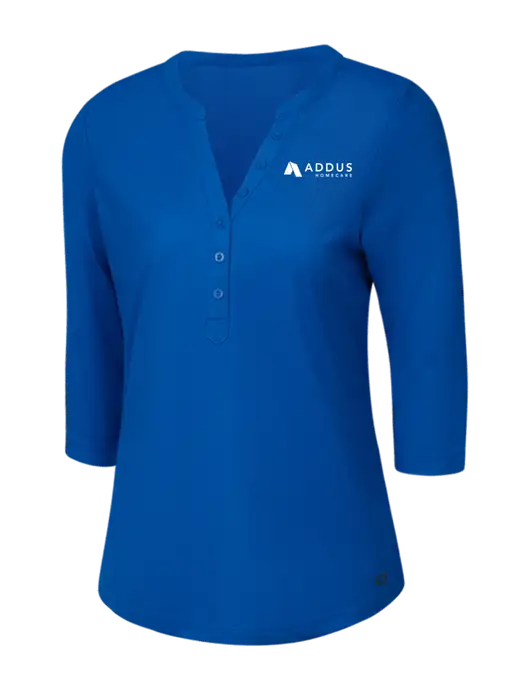 OGIO Royal Blue Jewel Henley w/Addus HomeCare Logo