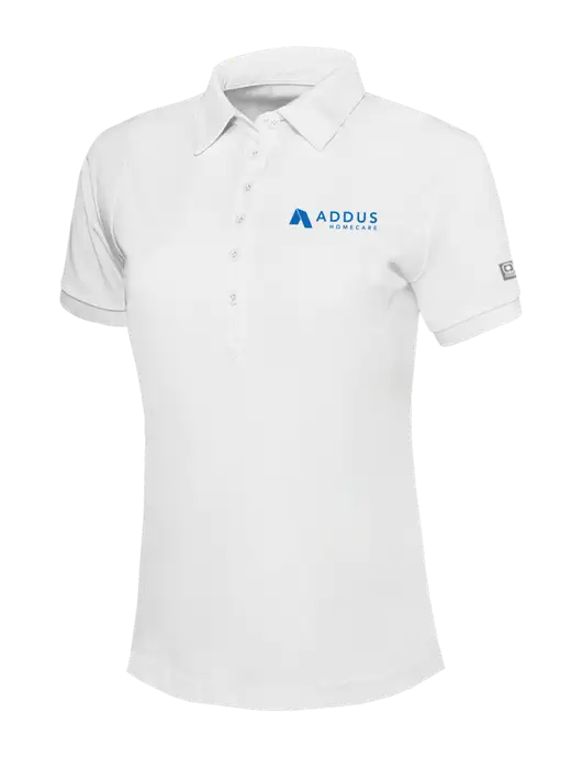 OGIO Womens Bright White Jewel Polo w/Addus HomeCare Logo