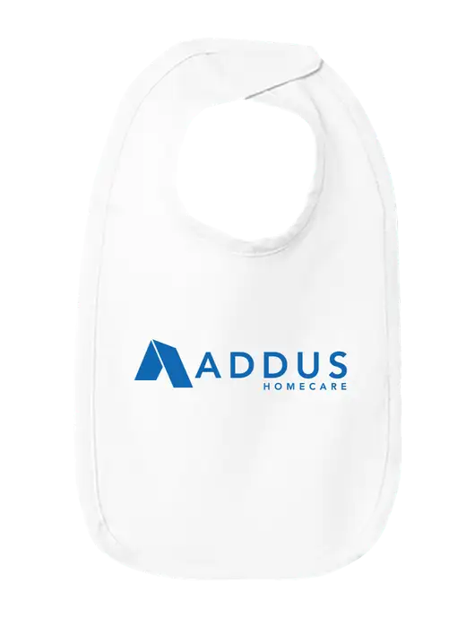 Rabbit Skins White Infant Premium Jersey Bib w/Addus HomeCare Logo