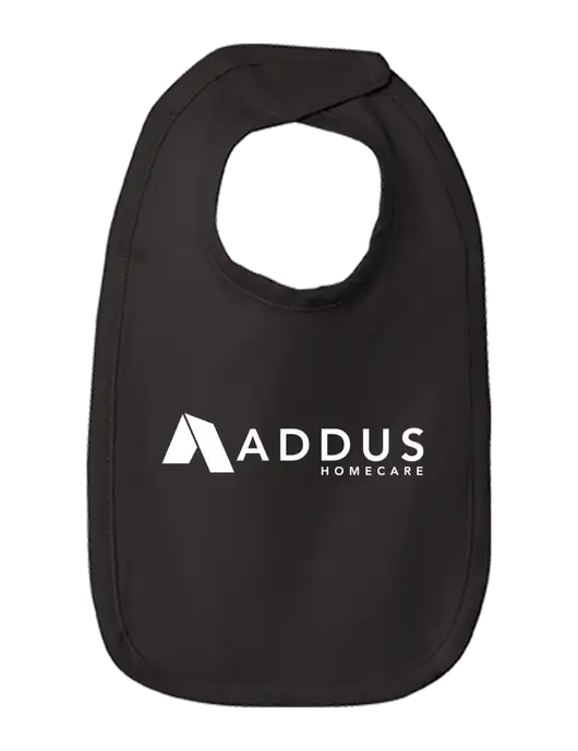Rabbit Skins Black Infant Premium Jersey Bib w/Addus HomeCare Logo