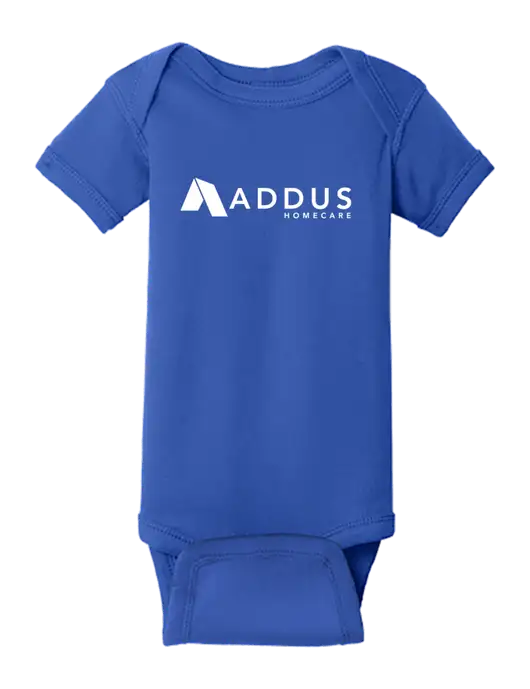 Rabbit Skins Royal Infant Short Sleeve Baby Rib Bodysuit w/Addus HomeCare Logo