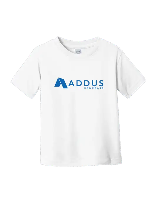 Rabbit Skins White Toddler Fine Jersey Tee w/Addus HomeCare Logo