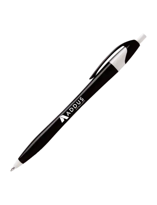 Novella Black/White Executive Pen - Blue Ink w/Addus HomeCare Logo