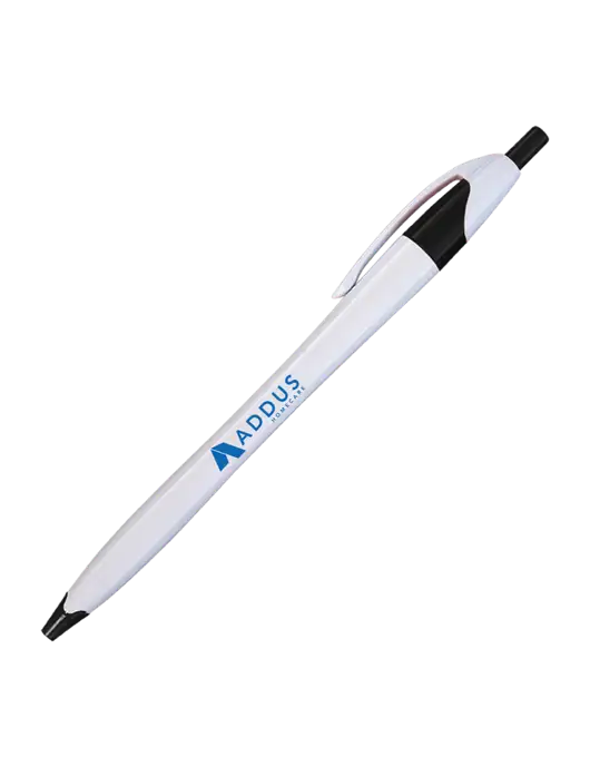 Novella White/Black Classic Pen - Blue Ink w/Addus HomeCare Logo