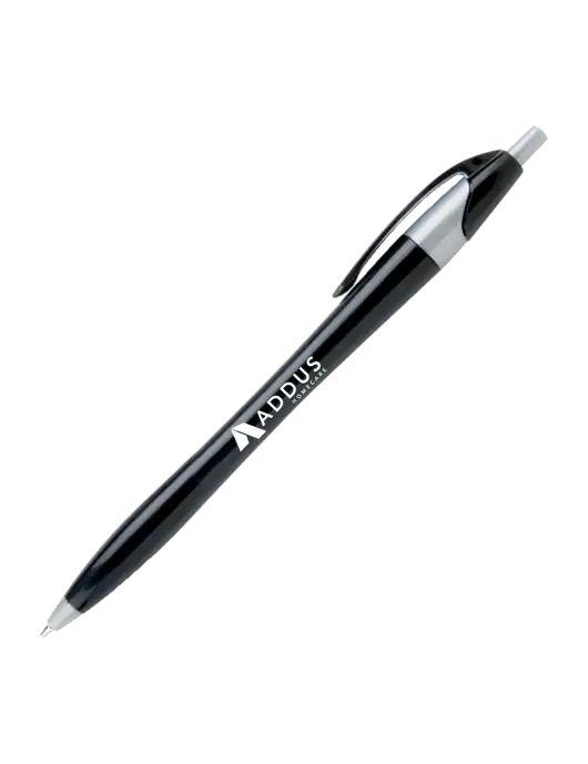 Novella Black/Silver Corporate Pen - Blue Ink w/Addus HomeCare Logo