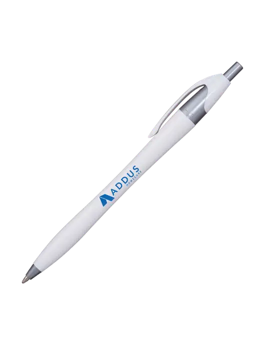 Novella White/Silver Shimmer Pen - Blue Ink w/Addus HomeCare Logo