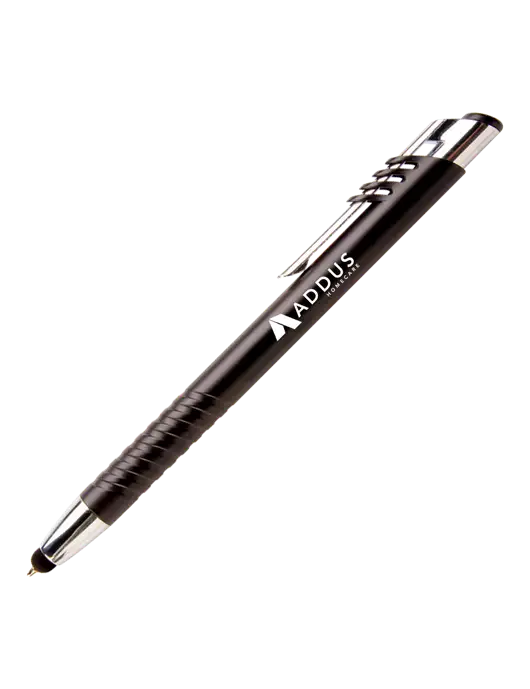 Schirhart Black Stylus Pen - Blue Ink w/Addus HomeCare Logo