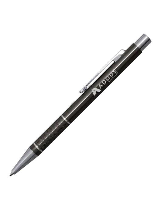 St George Gunmetal Pen - Blue Ink w/Addus HomeCare Logo