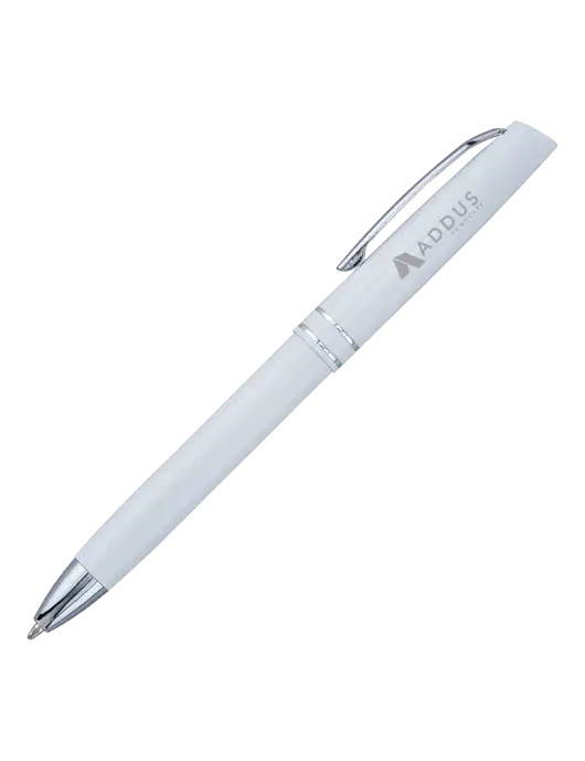 White Anguilla Black Ink Pen w/Addus HomeCare Logo