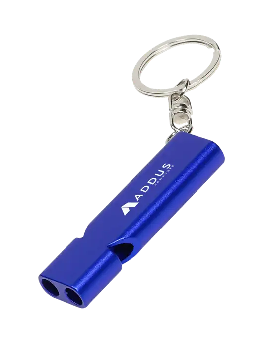 Quick Alert Blue Safety Whistle w/Addus HomeCare Logo