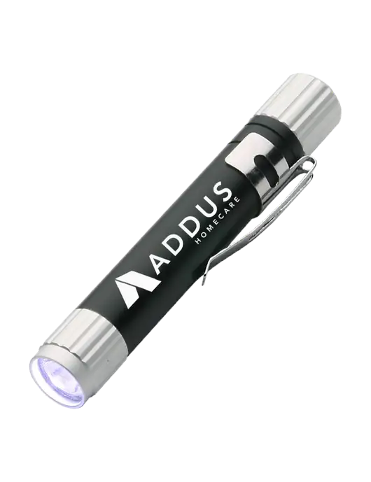 Black Aluminum LED Penlight w/Addus HomeCare Logo