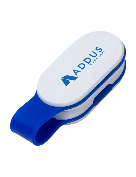 Magna Clip Blue Personal Safety Light w/Addus HomeCare Logo