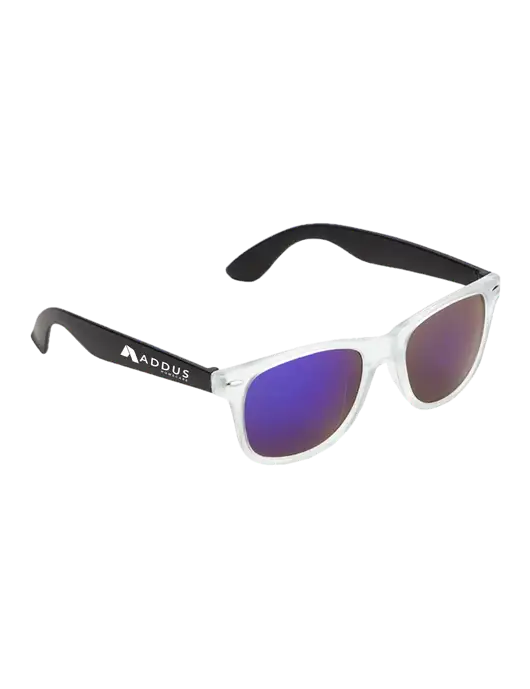 Key West Black Mirrored Sunglasses w/Addus HomeCare Logo