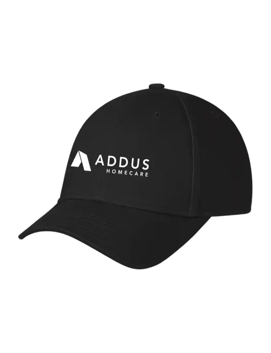 Black Structured Cap Hook & Loop w/Addus HomeCare Logo