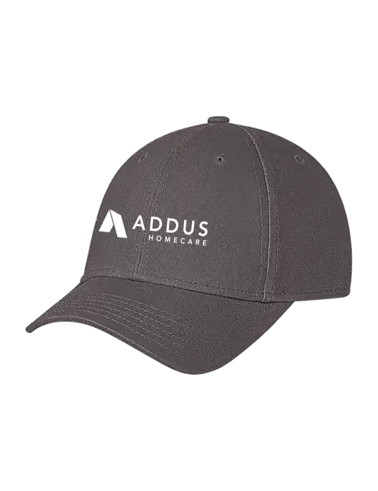 Medium Dark Grey Structured Soft Snap Closure Hook & Loop Cap w/Addus HomeCare Logo