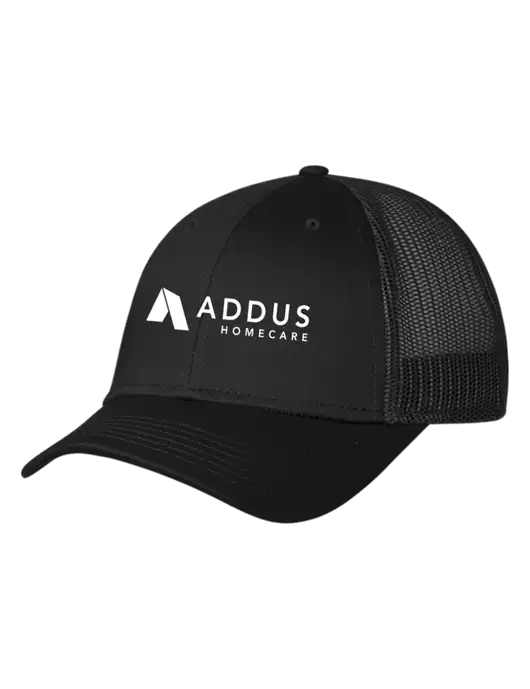 Black Mesh Trucker Cap Snap Back w/Addus HomeCare Logo