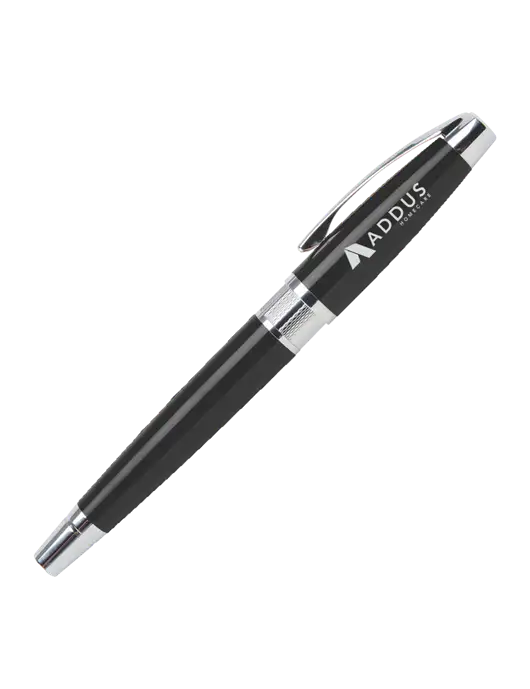 Masscotti Black Rollerball Pen - Black Ink w/Addus HomeCare Logo