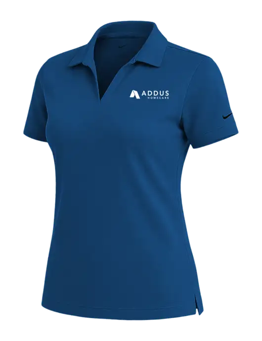 NIKE Dark Royal Womens Dri-Fit Micro Pique Polo w/Addus HomeCare Logo