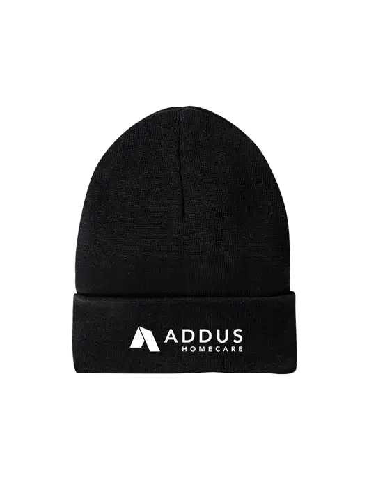 Recycled Black Beanie w/Addus HomeCare Logo