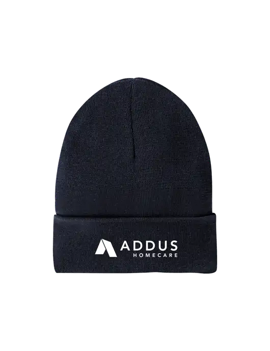 Recycled True Navy Beanie w/Addus HomeCare Logo