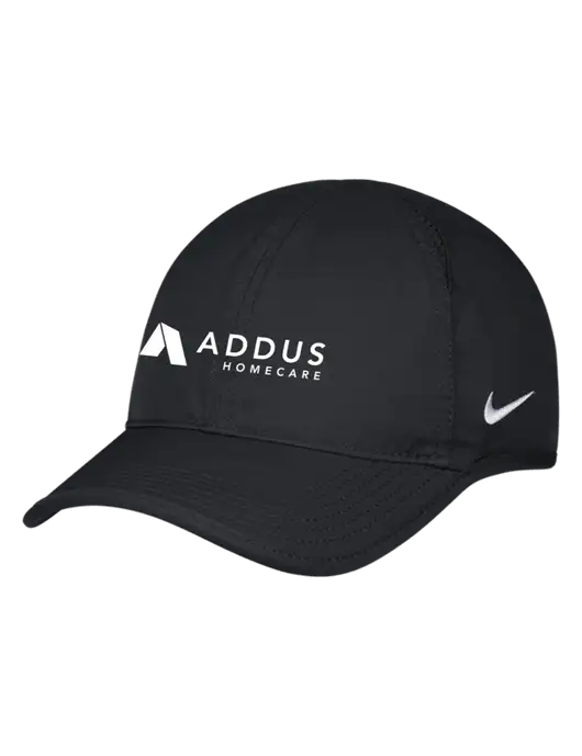 Nike Black Featherlight Cap w/Addus HomeCare Logo