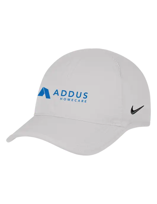 Nike White Featherlight Cap w/Addus HomeCare Logo