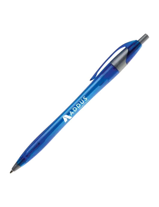 Novella Translucent Blue/Silver Jewel Pen - Blue Ink w/Addus HomeCare Logo