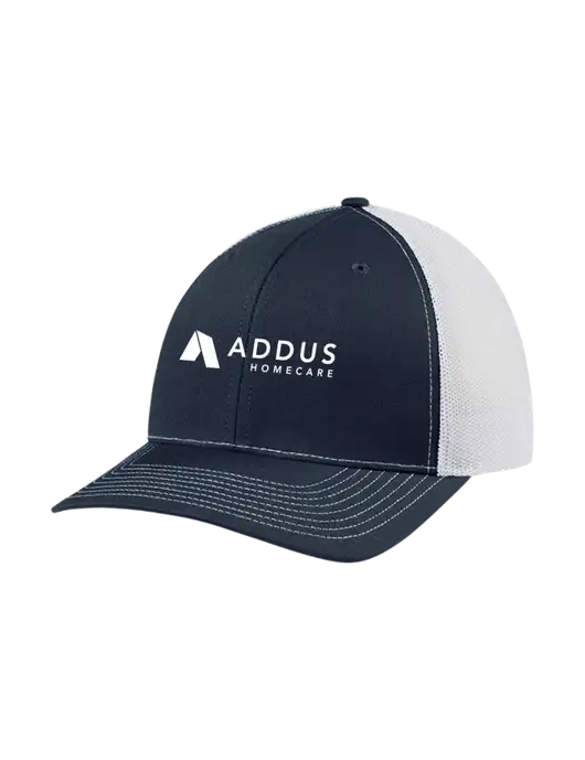 Richardson Adjustable Snapback Original 112 Trucker Cap Navy w/White Mesh w/Addus HomeCare Logo