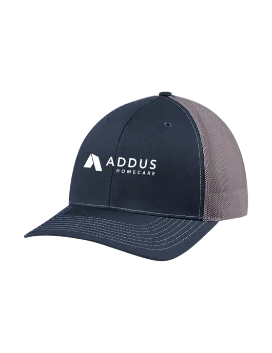 Richardson Adjustable Snapback Original 112 Trucker Cap Navy w/Charcoal Mesh w/Addus HomeCare Logo