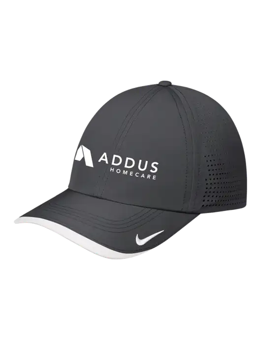 Nike Dark Grey/White Dri-FIT Perforated Performance Cap w/Addus HomeCare Logo