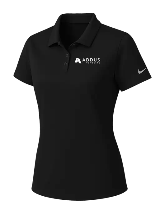 Nike Womens Black Dry Essential Solid Polo w/Addus HomeCare Logo
